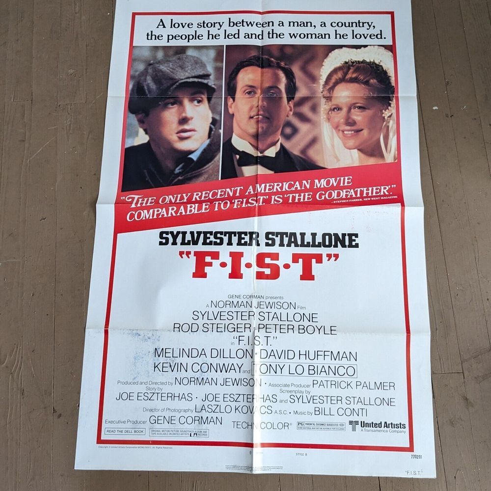 Vintage "F.I.S.T." 1978 Original One‎ Sheet Movie Poster Sylvester Stallone FIST